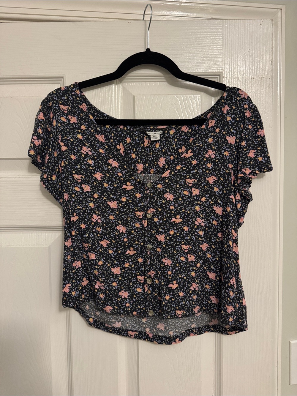 American Eagle Floral Button-Front Women's Top